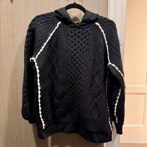 SEA New York Cable Knit Hoodie Sweatshirt